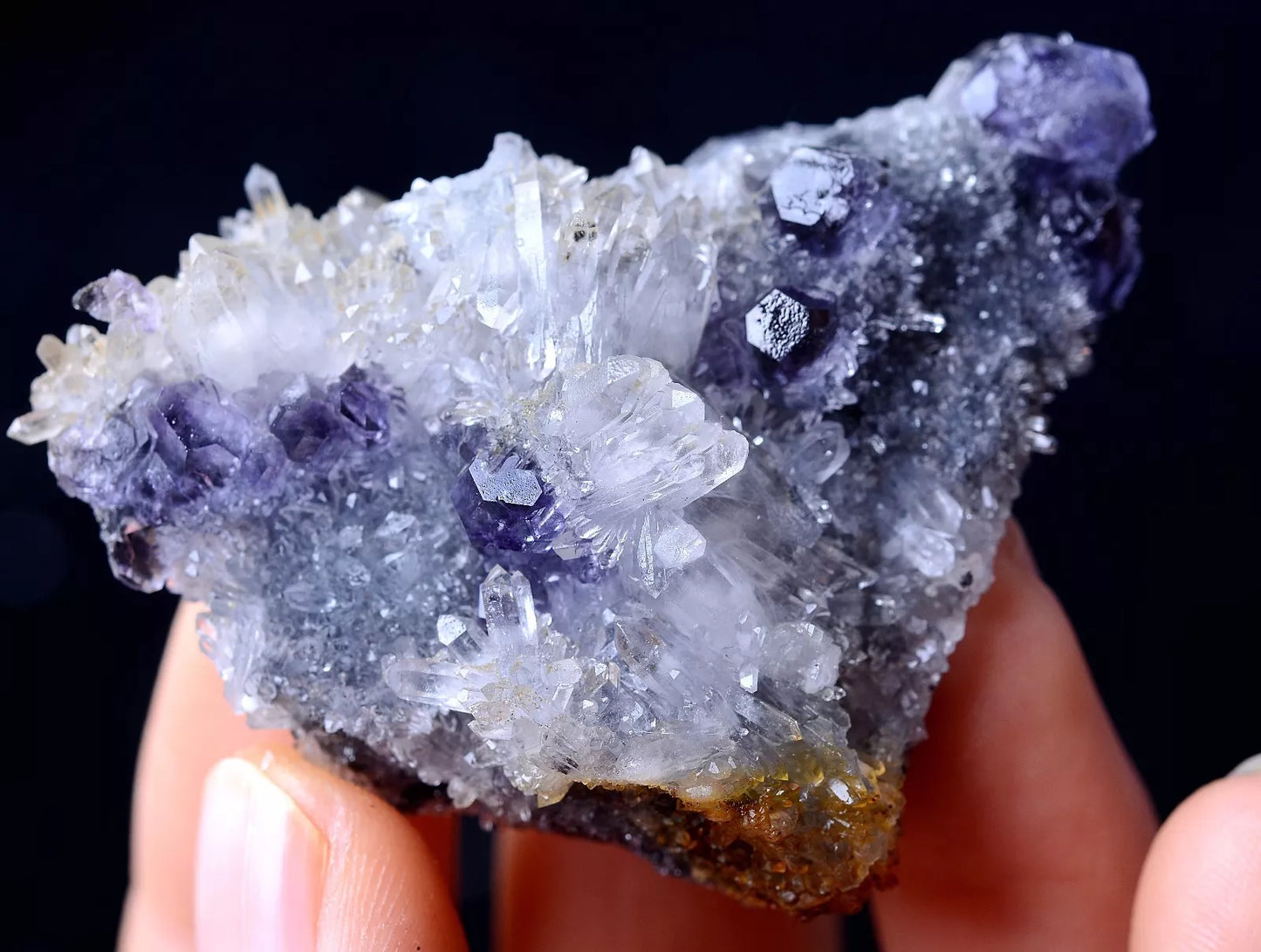 China / RARE PURPLE FLUORITE & CRYSTAL SYMBIOTIC MINERAL SPECIMEN 35.37g