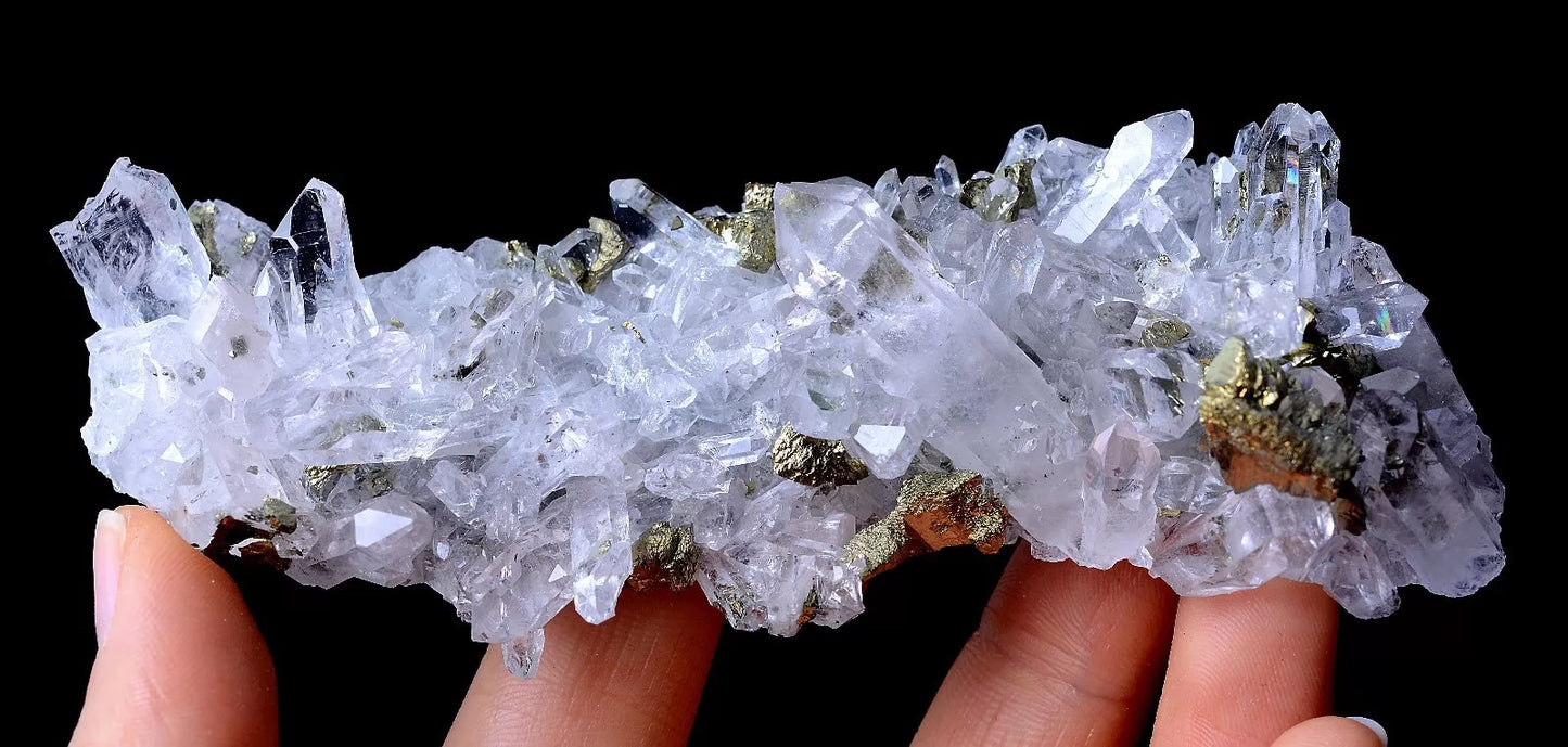 94.g NEWLY DISCOVERED CRYSTAL CLUSTER & CHALCOPYRITE SYMBIOTIC MINERAL SAMPLES
