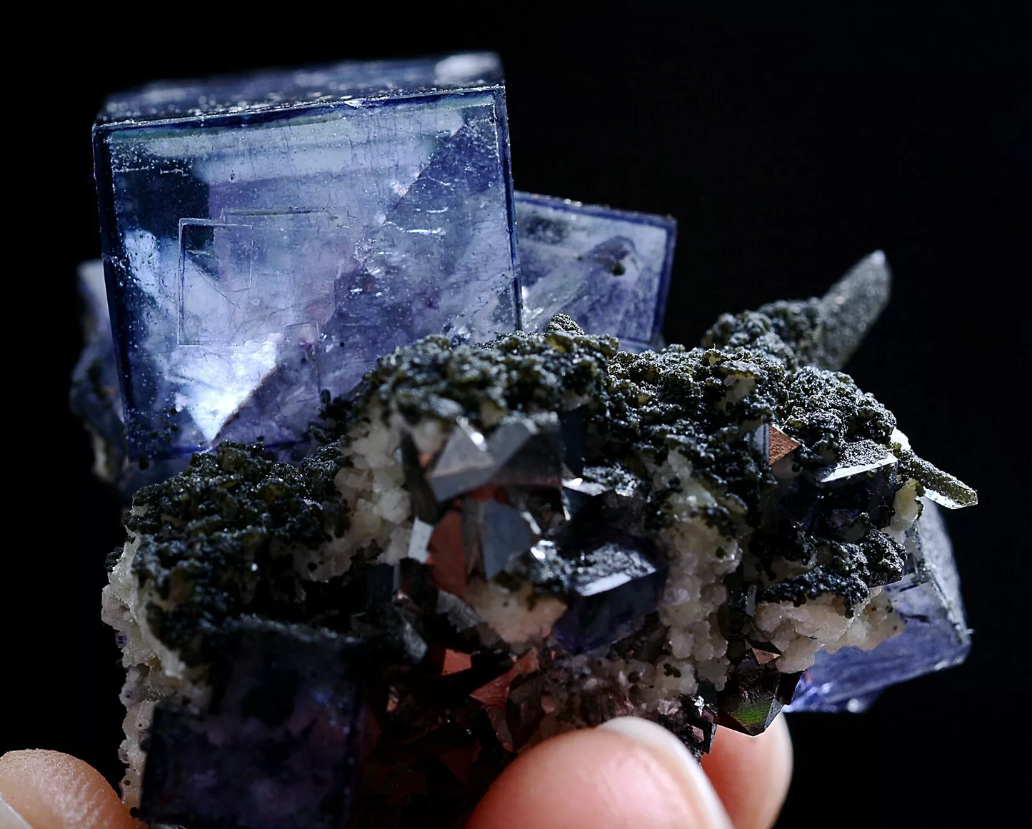 46g Natural Purple Fluorite & Arsenopyrite Mineral Specimen/Yaogangxian China