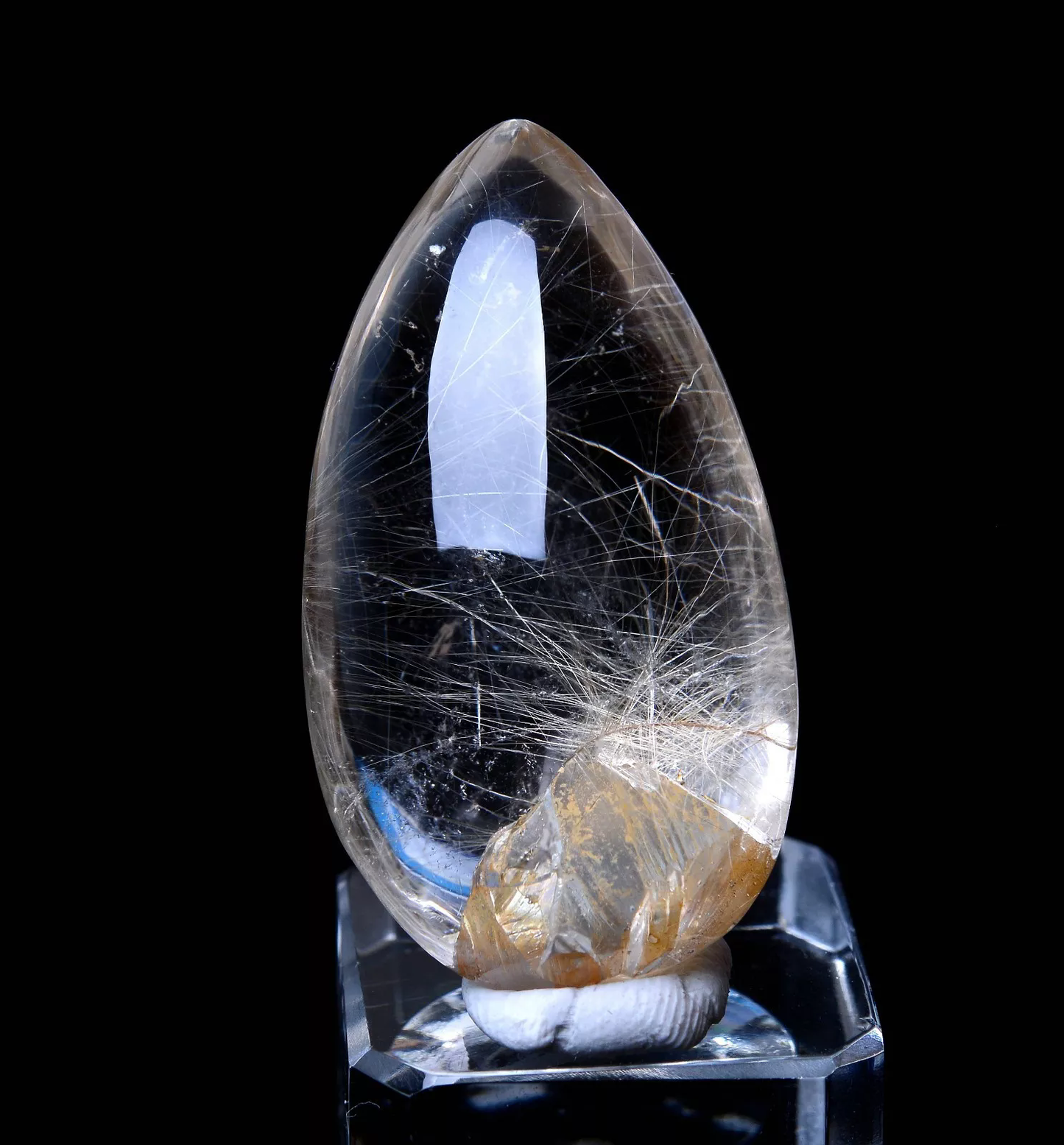 Natural Clear Gold Rutilated "Stone Inside Stone"Quartz Crystal Pendant 19.89g