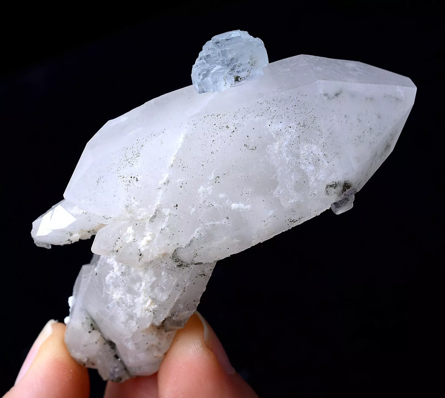 TRANSPARENT PURPLE FLUORITE & CRYSTAL SYMBIOTIC CLUSTER MINERAL SAMPLES 70.42g