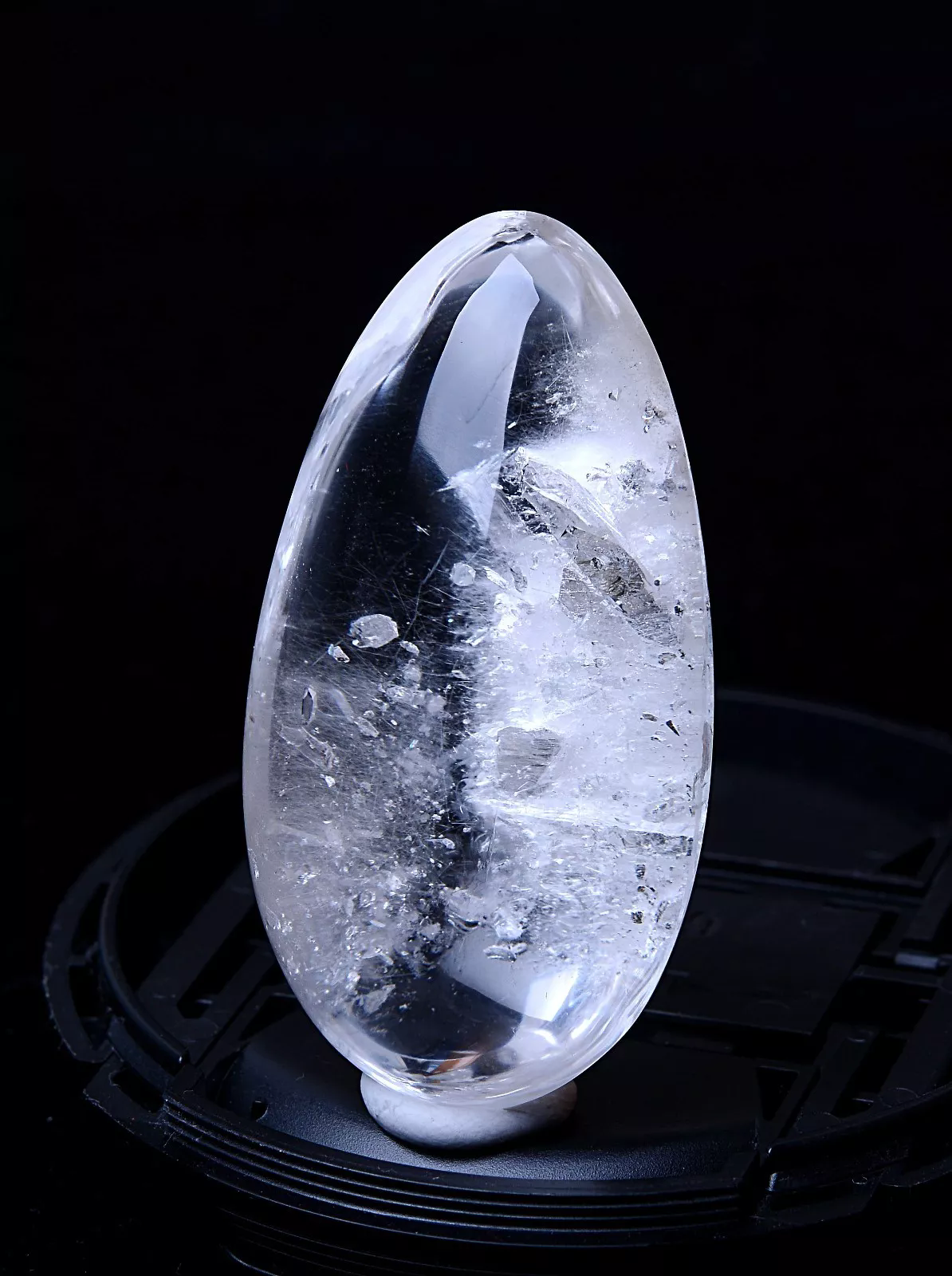 Natural Phantom Rabbit Rutilated Quartz Crystal "Stone Inside Stone" Pendant