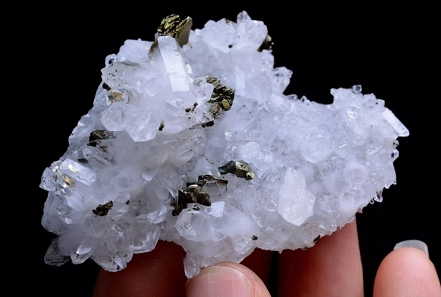 44g NEWLY DISCOVERED CRYSTAL CLUSTER & CHALCOPYRITE SYMBIOTIC MINERAL SAMPLES
