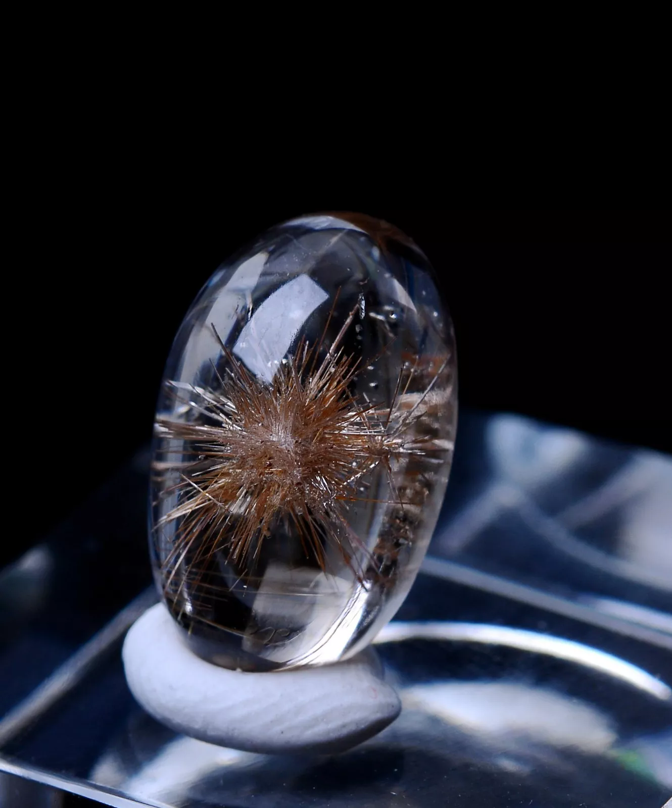 0.94g Natural Gold Rutilated Quartz Crystal Cure Powerful Sunflower Ring