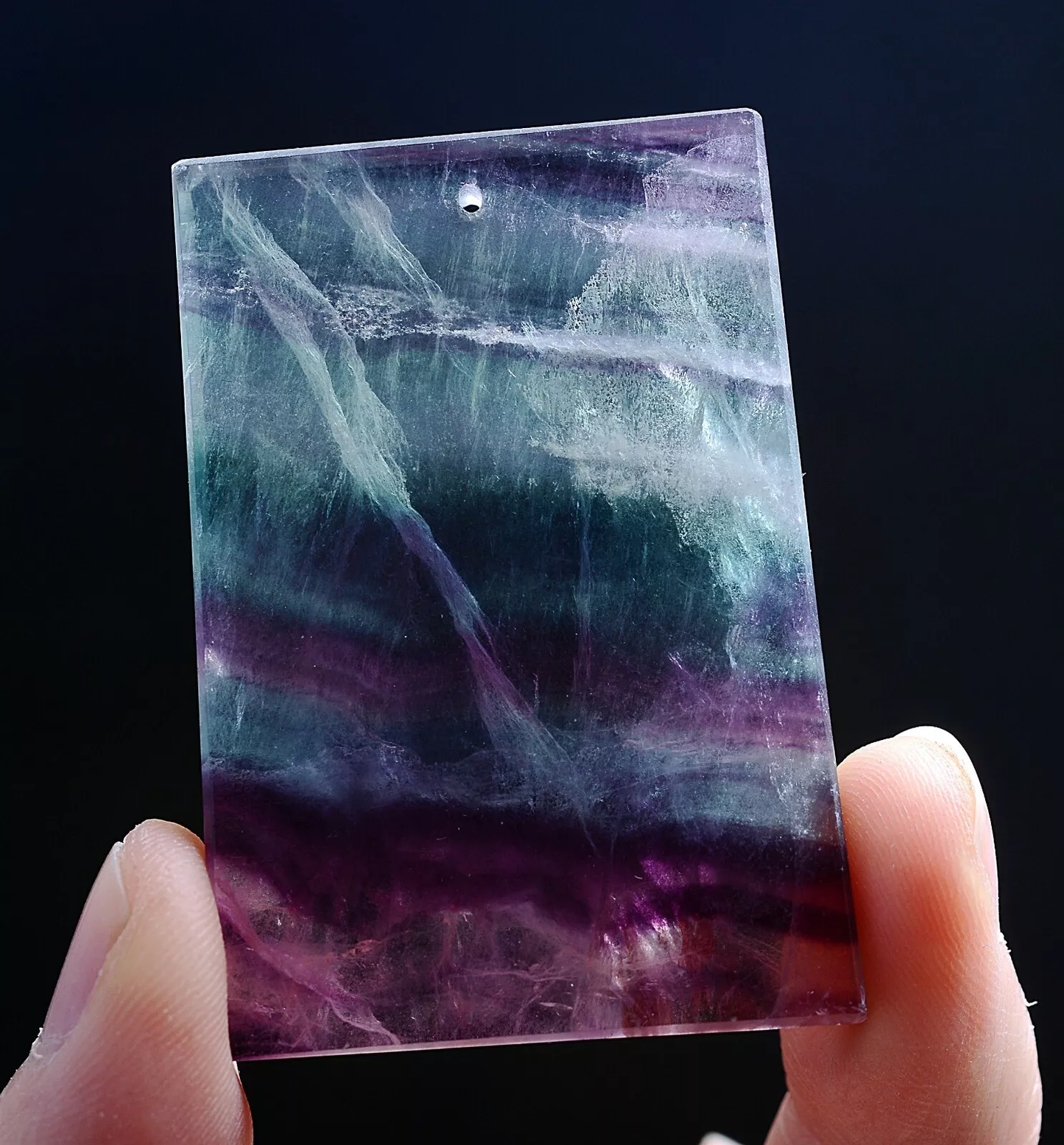 43.5g Natural Rare Variety healing Gem Rainbow Fluorite Men & Women Pendant