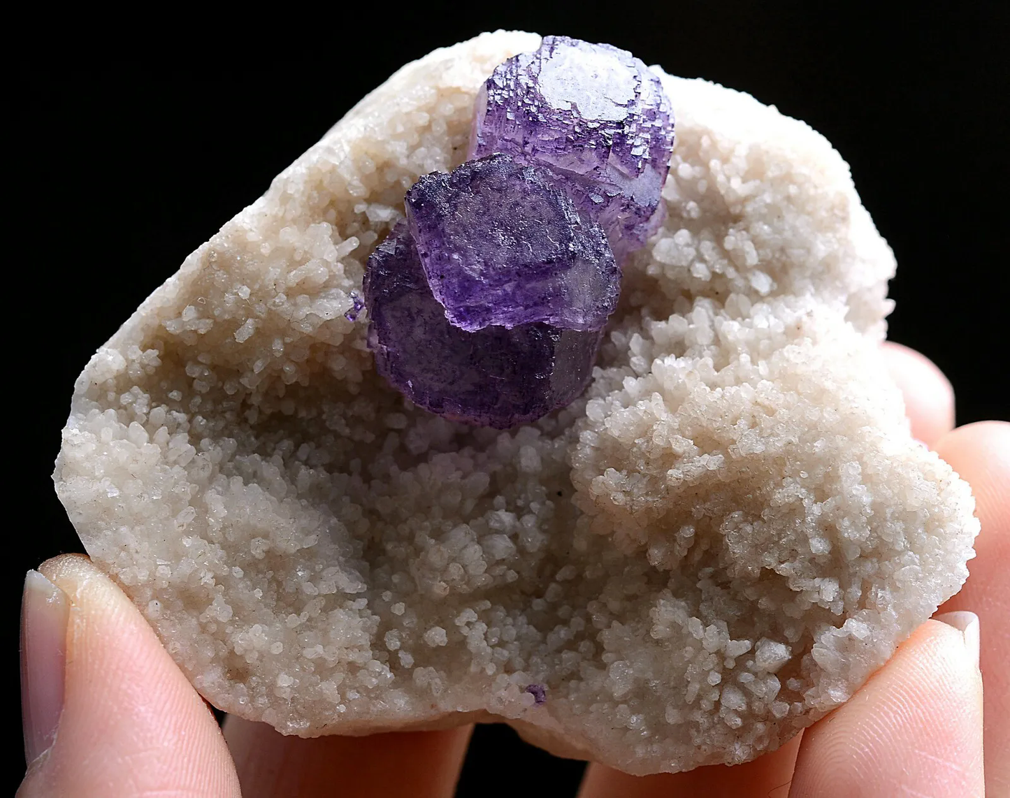 75g NATURAL RARE PURPLE CUBIC FLUORITE CRYSTAL MINERAL SPECIMEN/China