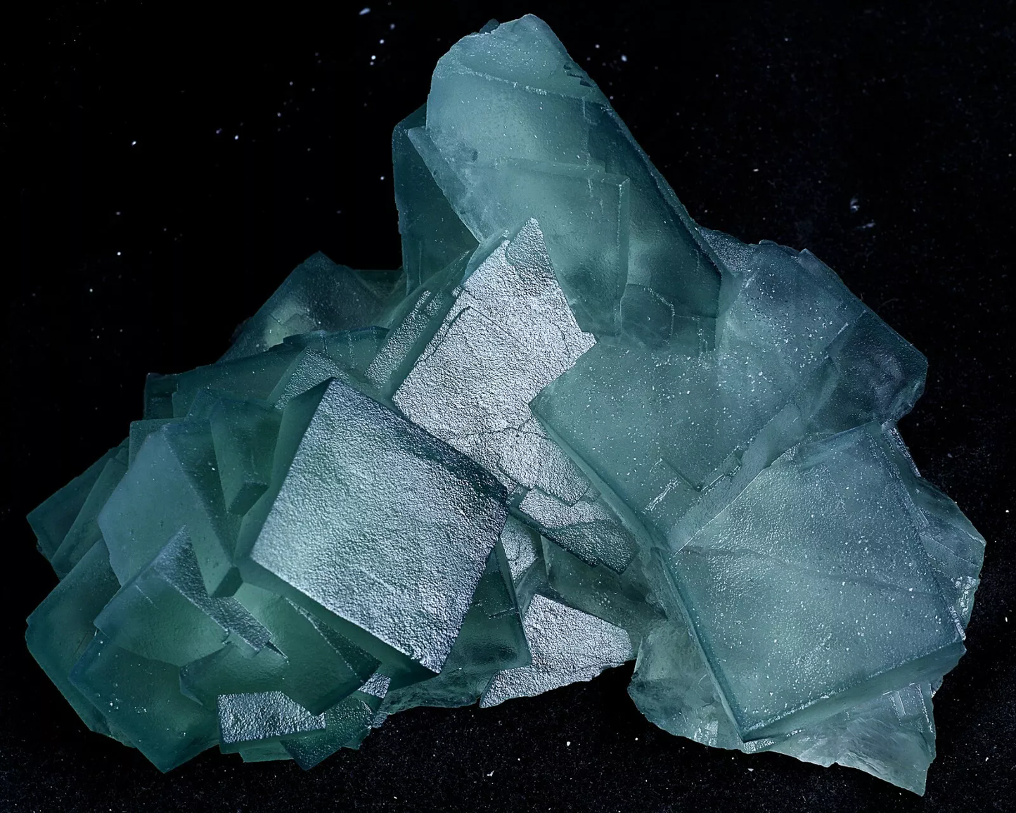 1790g Natural Phantom Window Green Cubic Fluorite CLUSTER Mineral Specimen