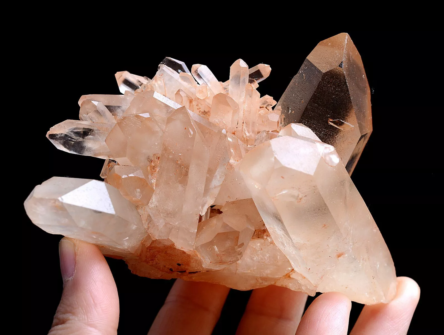 306gNatural Rare Transparent Red Skin QUARTZ Crystal Cluster Mineral Specimens