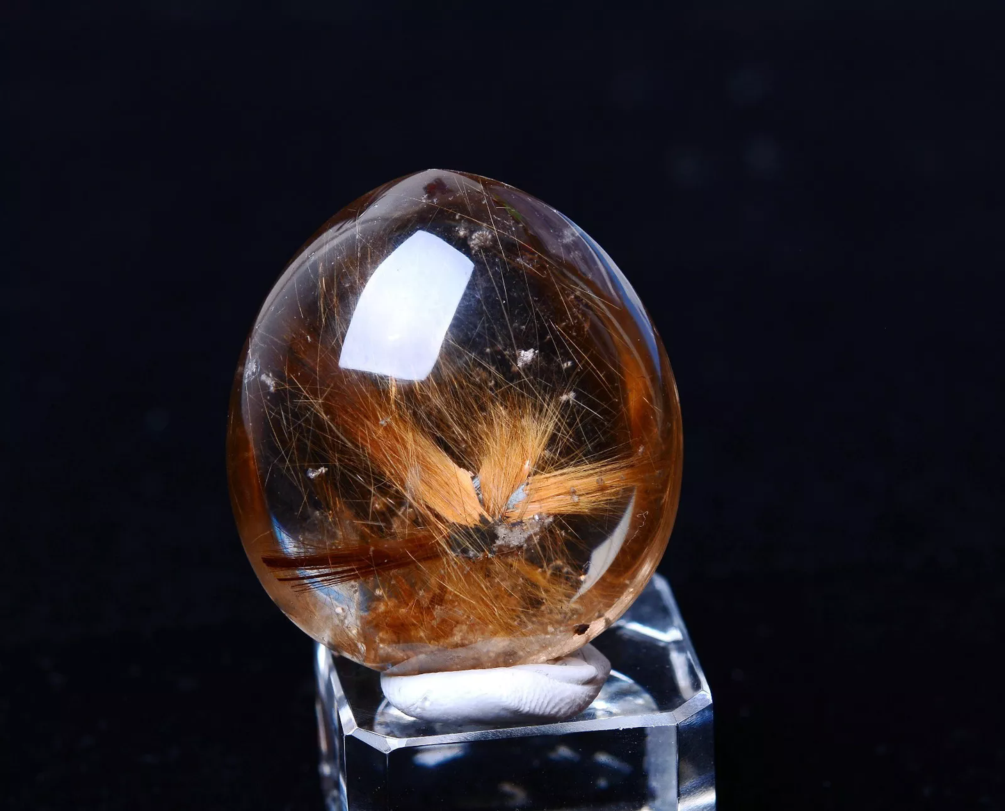 Natural Gold Rutilated Quartz Crystal Cure Powerful Sunflower Pendant 20.07g