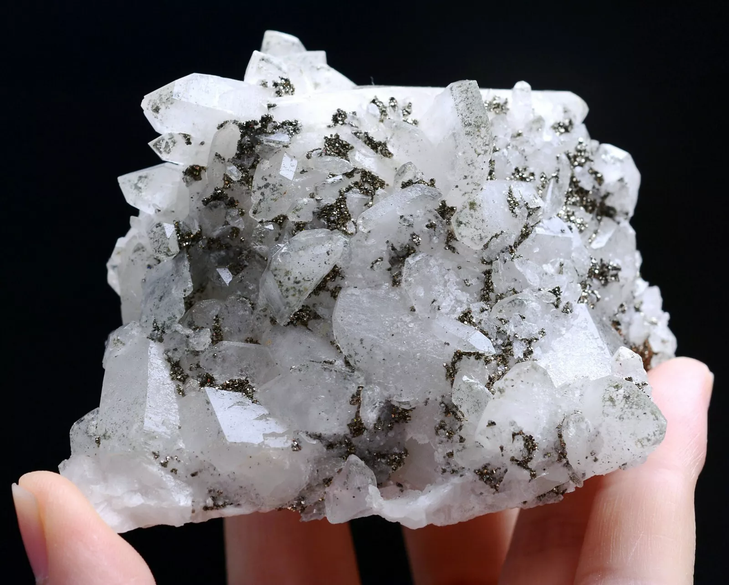 228.5g Natural Rare Pyrite & Crystal Cluster Mineral Specimen/Yaogangxian China