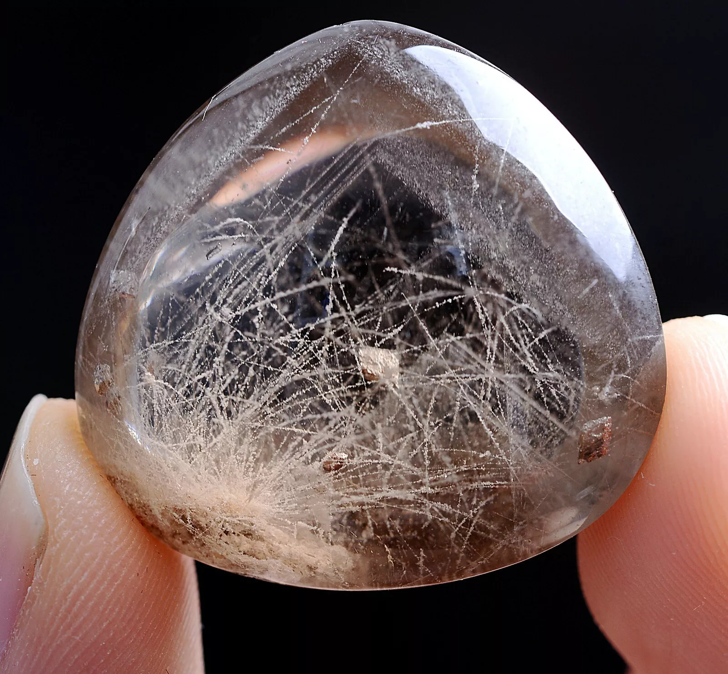 17.0g Natural Gold Rutilated Quartz Crystal & "Calcite" Symbiotic Cure Pendant