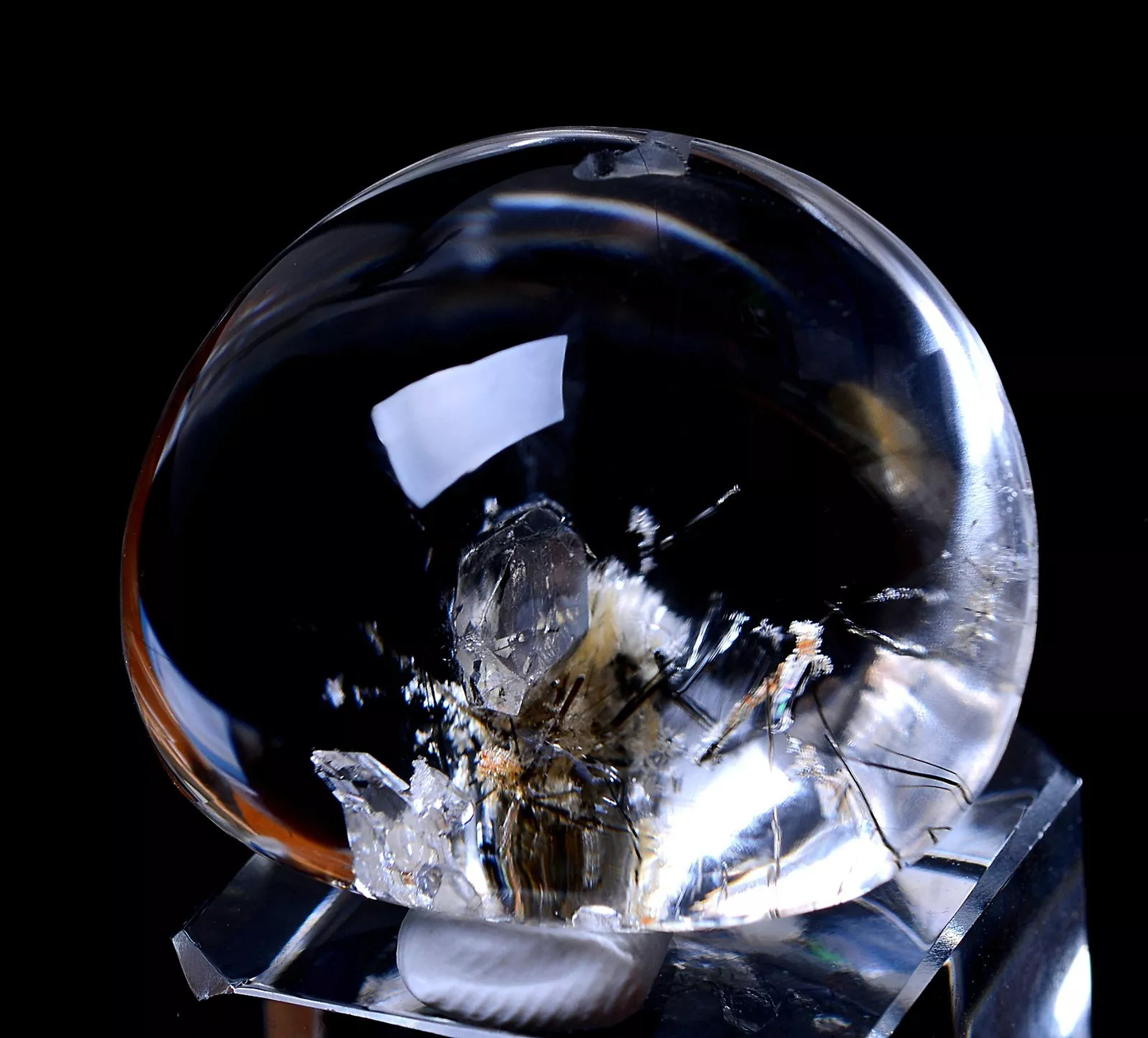 17.46g Natural Clear Rutilated "Stone Inside Stone"Quartz Crystal Pendant