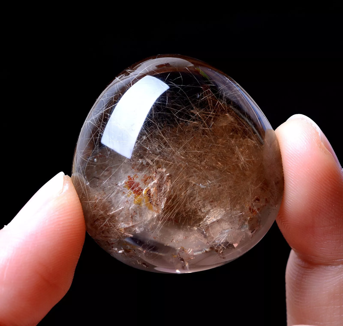 141.30ct Natural Gold Rutilated Quartz Crystal "Stone Inside Stone" Pendant