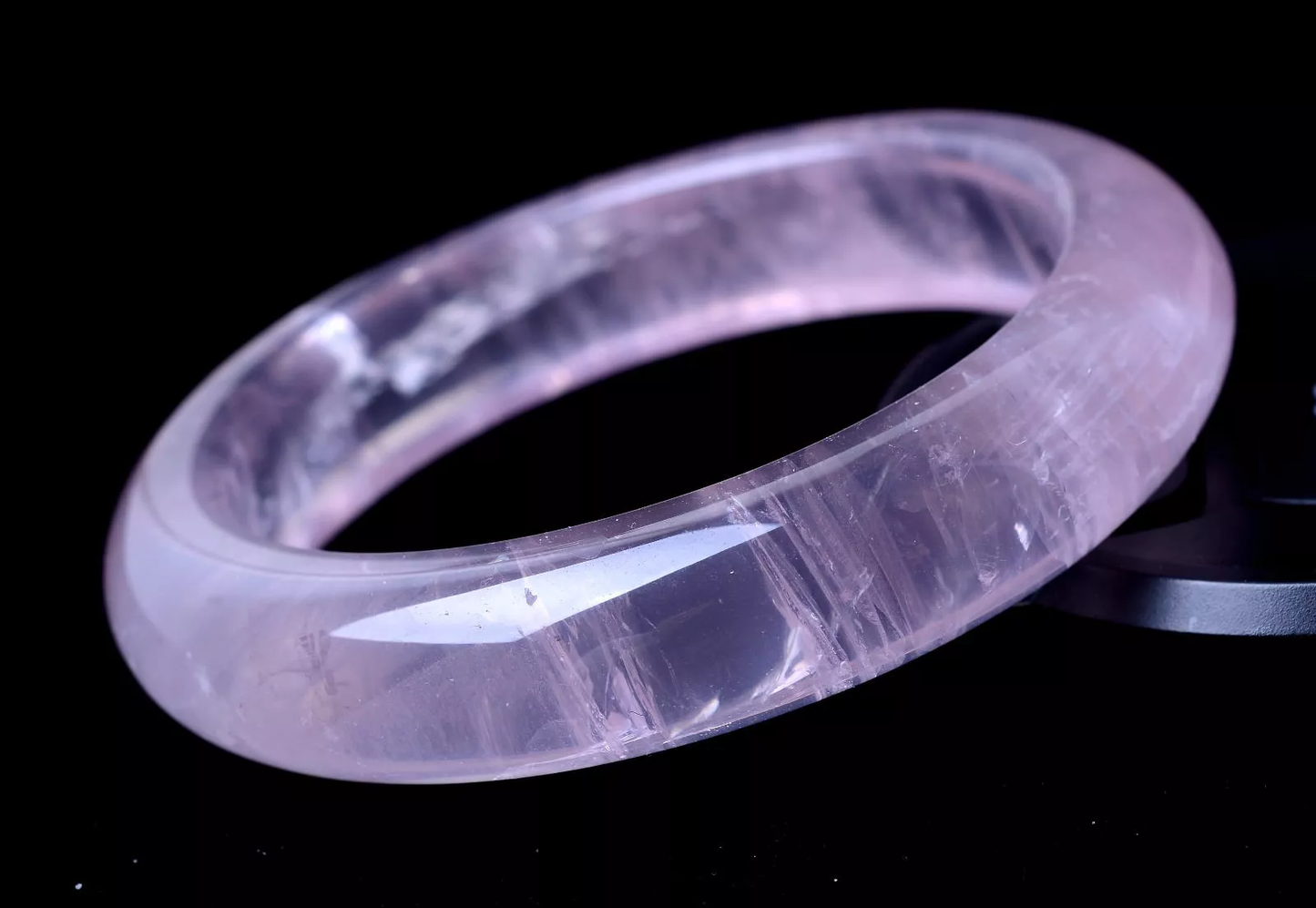 56mm NATURAL CURE ROSE QUARTZ MOZAMBIQUE CRYSTAL WOMAN BRACELET INNER DIAMETER