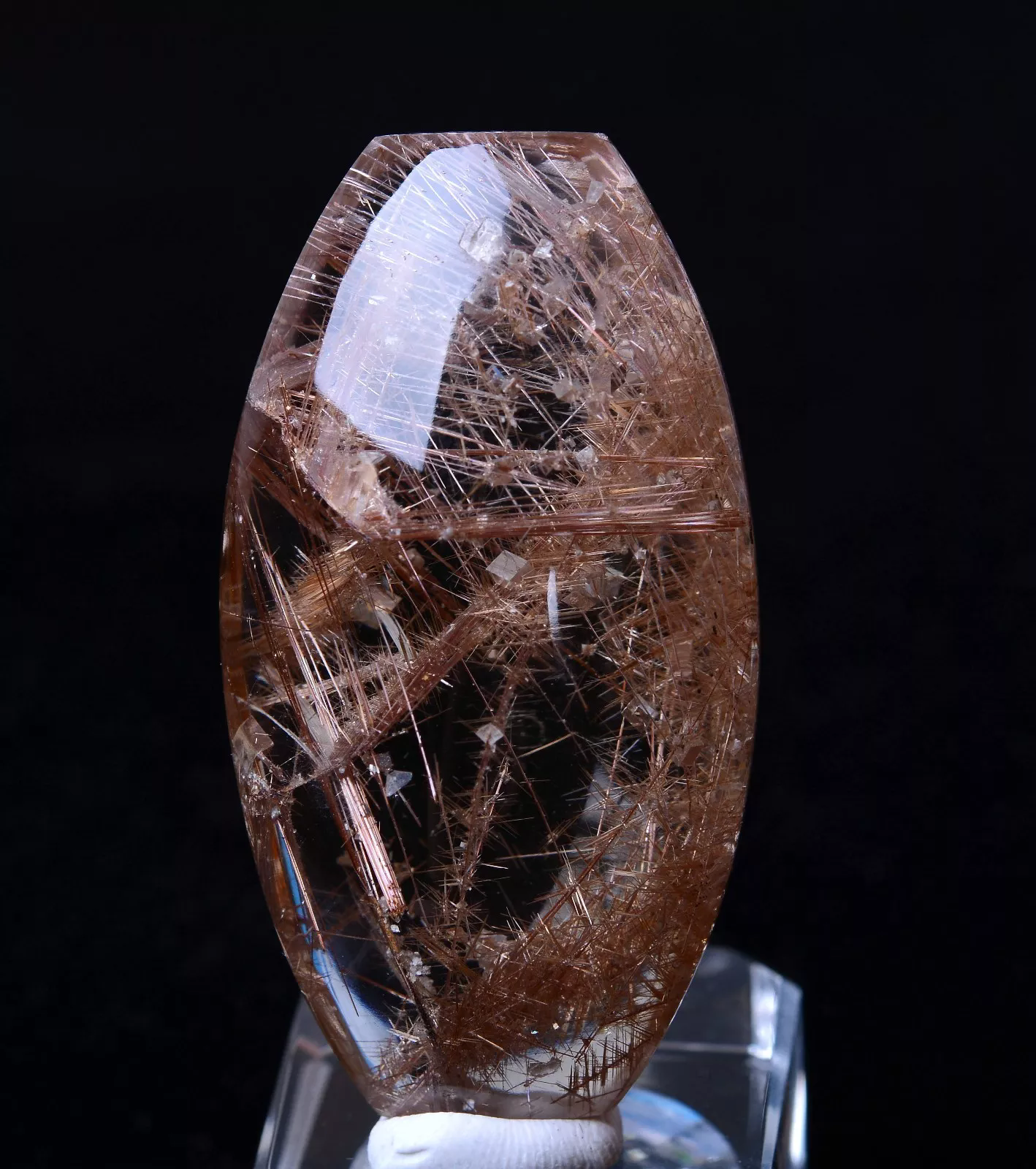 AA++Natural Clear Quartz Gold Hair Calcite Rutilated Crystal Pendant 23.11g