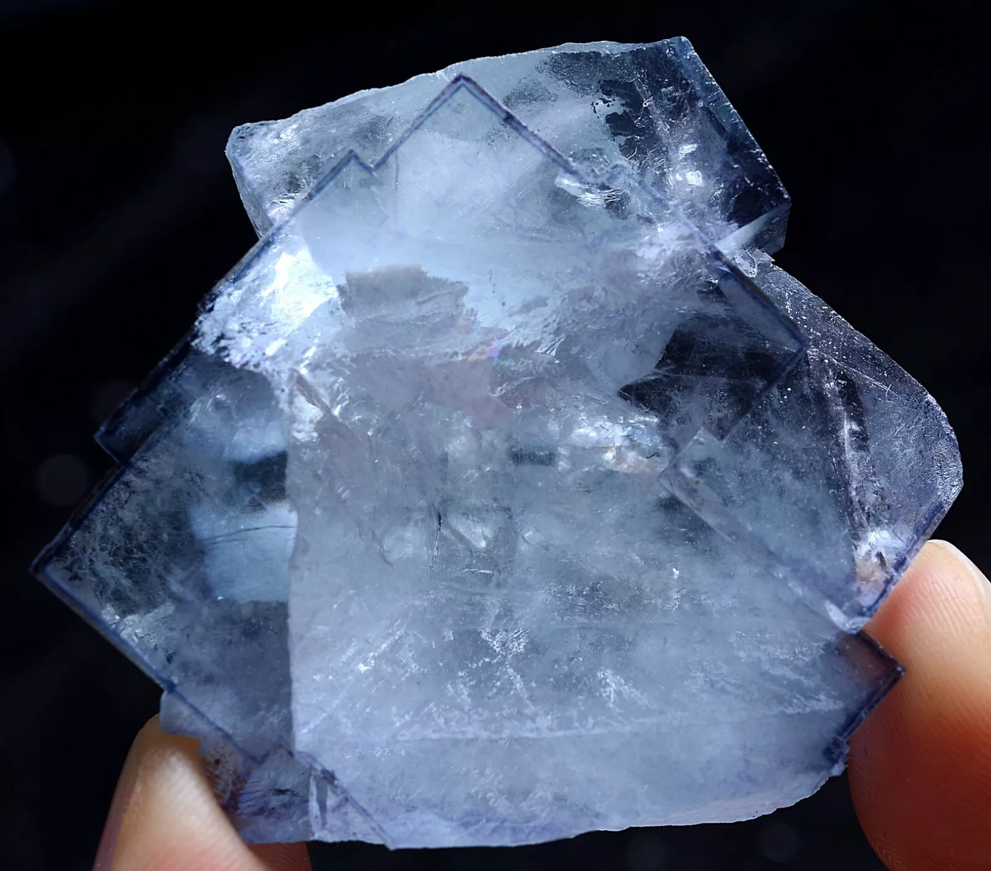 54g Natural Clear Purple Fluorite Crystal Mineral Specimen / Yaogangxian China