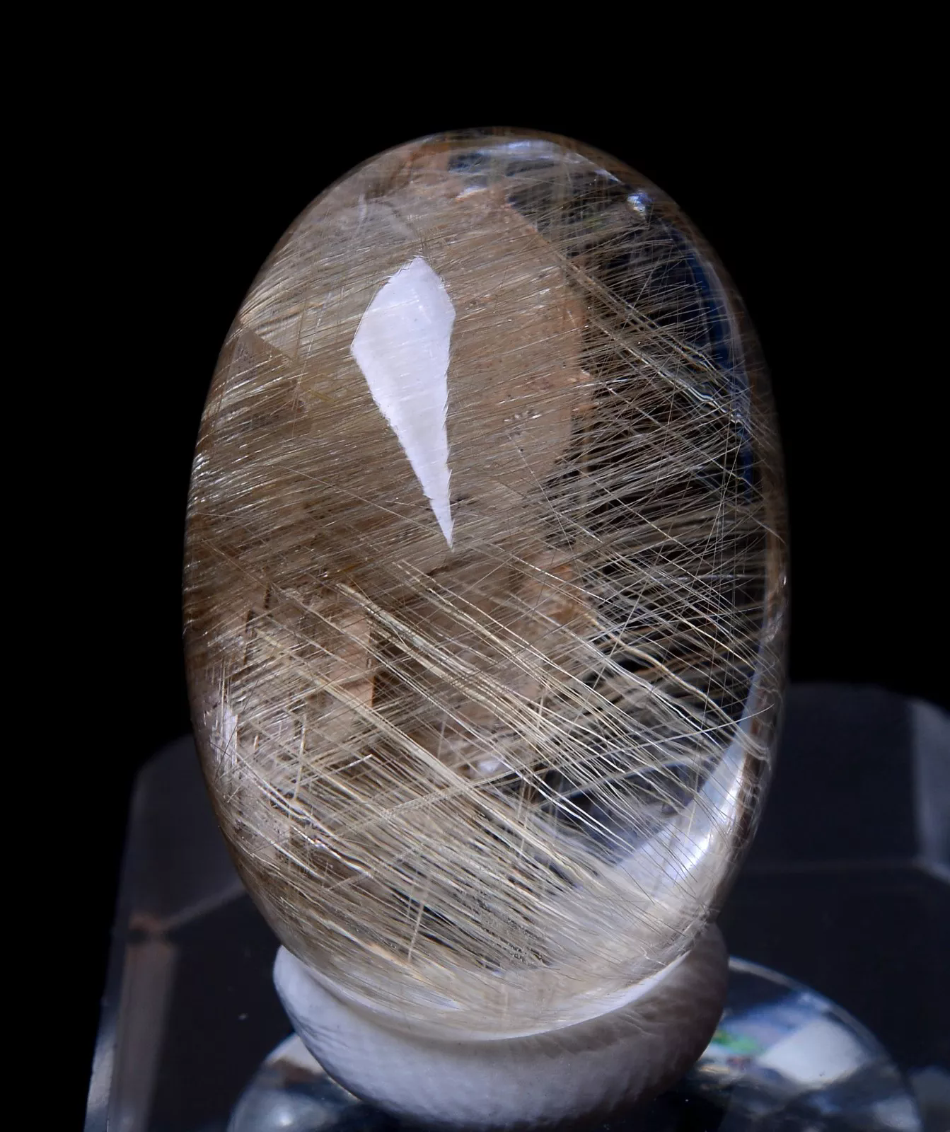 6.82g Natural Gold Rutilated Quartz Crystal Cure Woman Men Powerful Pendant