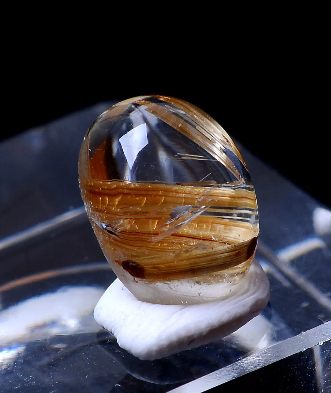 0.61g RARE NATURAL CLEAR QUARTZ SUNFLOWER RUTILATED CRYSTAL TREATMENT RING