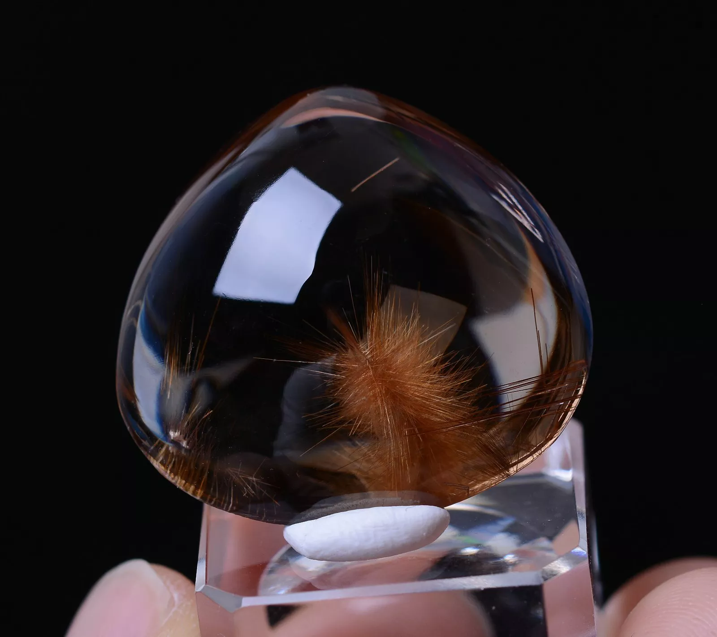 57.65ctNatural Transparent Gold Hair Rutilated Quartz Crystal Powerful Pendant