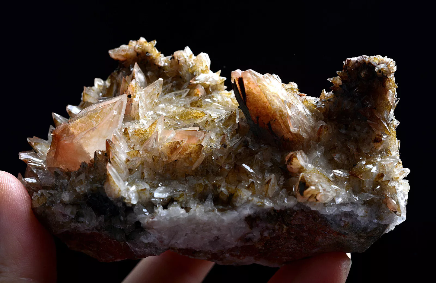 275g Natural red double-pointed Calcite Mineral Specimen / Hubei China