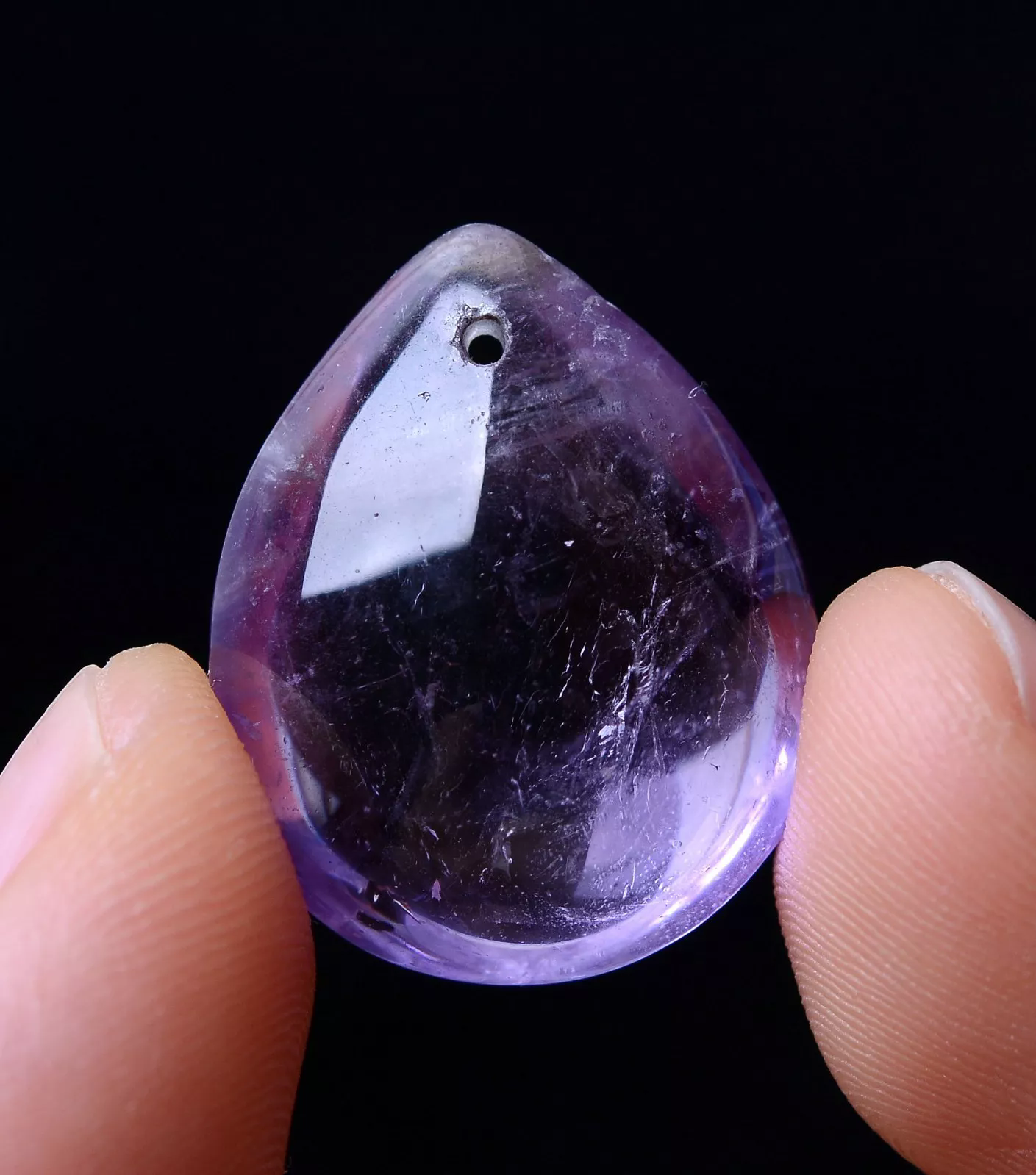 4.95g Natural Beauty Amethyst Crystal Gem Madam Water Drop Shape Pendant
