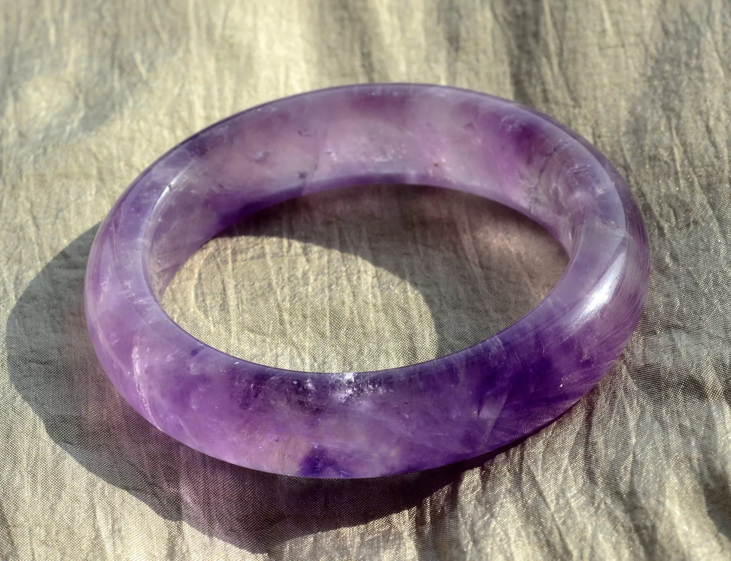 Natural Lavender Amethyst Crystal Woman Healing Bangle Inner Diameter 59mm