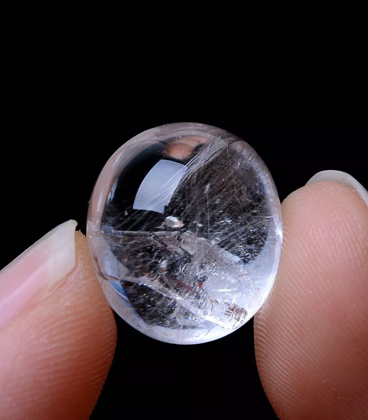 Natural Clear Gold Rutilated "Stone Inside Stone"Quartz Crystal Pendant 3.21g