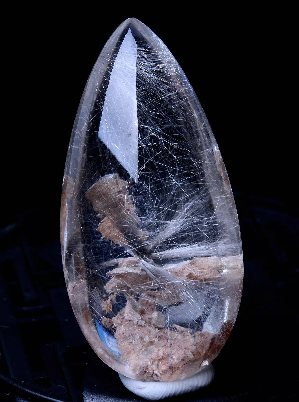 90.55ct Natural Silver Rutilated Quartz Titanium Crystal Men And women Pendant