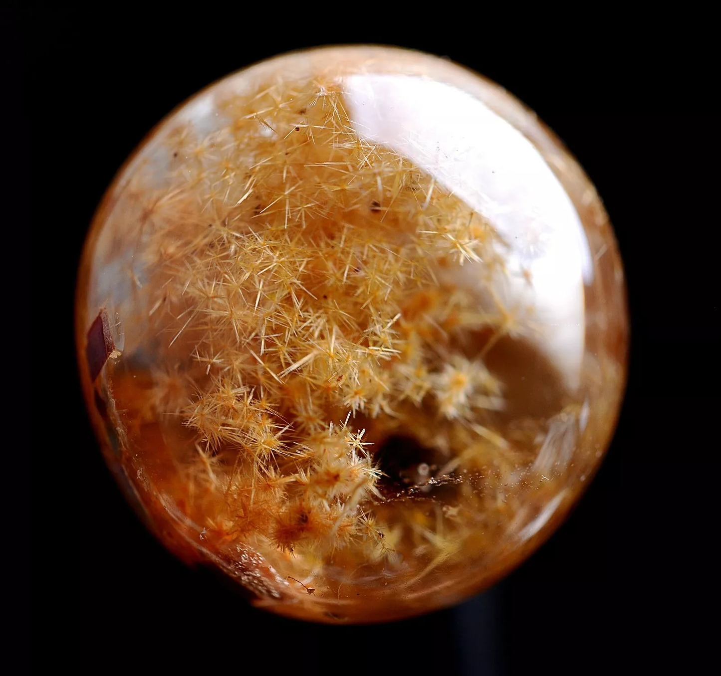 2.3g Natural Crystal Quartz Golden Sunflower With Crystal Healing Pendant Ring