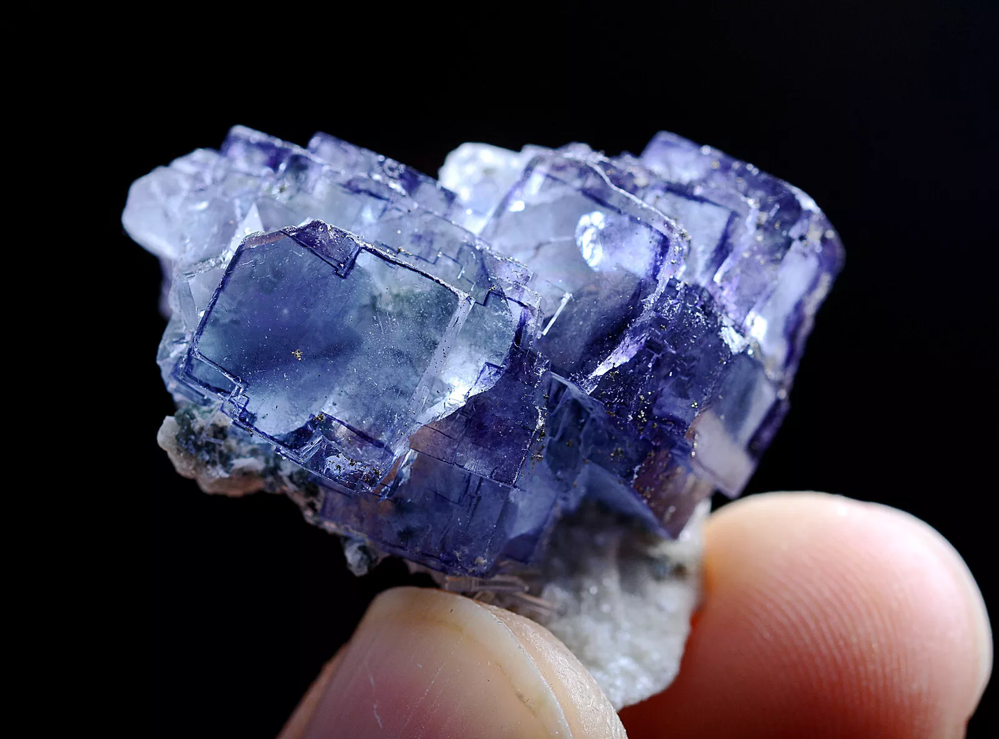 13g Natural Window Purple Fluorite & Pyrite Mineral Specimen/Yaogangxian China
