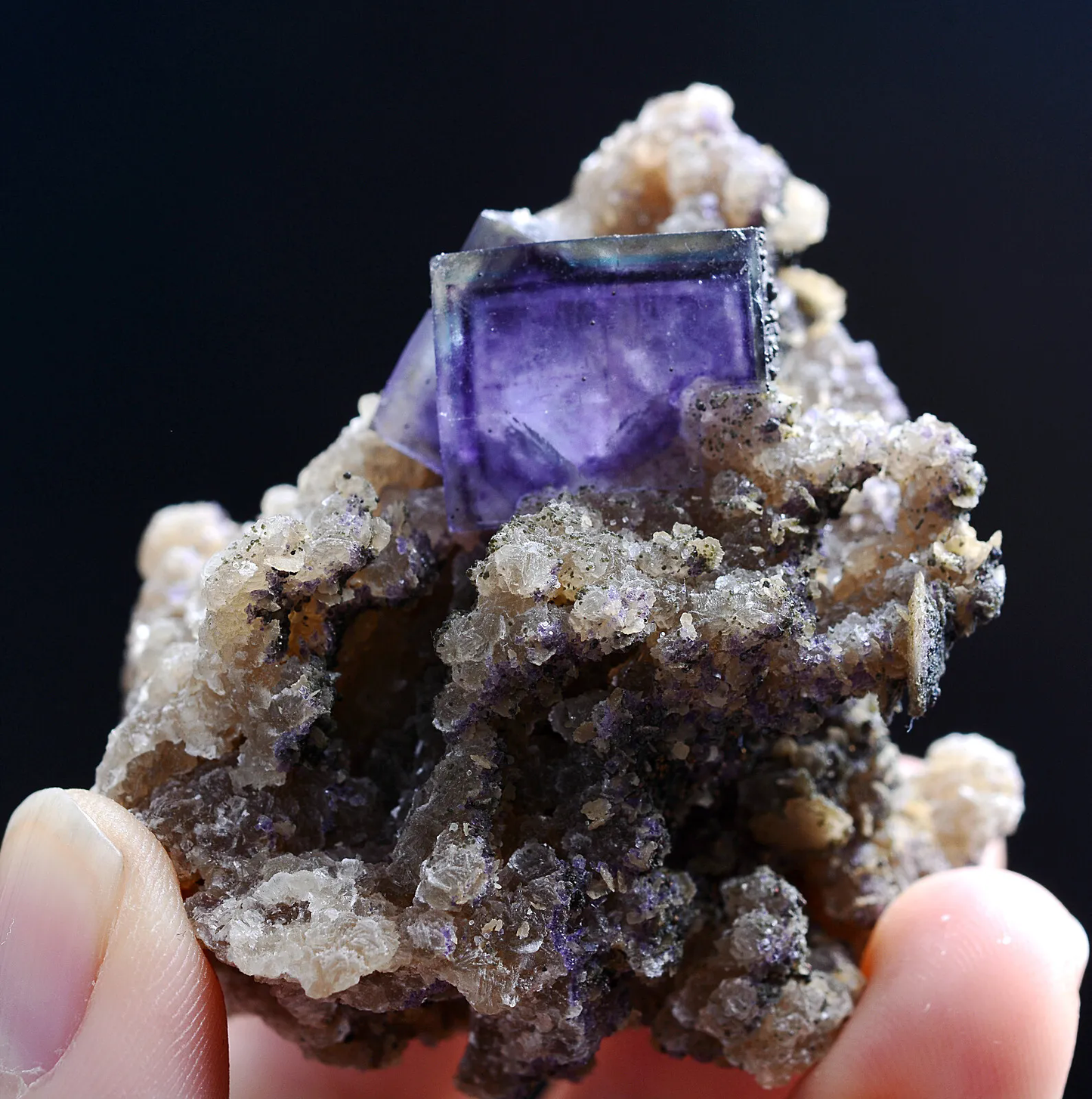 77g Natural Phantom Window Purple Fluorite Mineral Specimen/ Yaogangxian