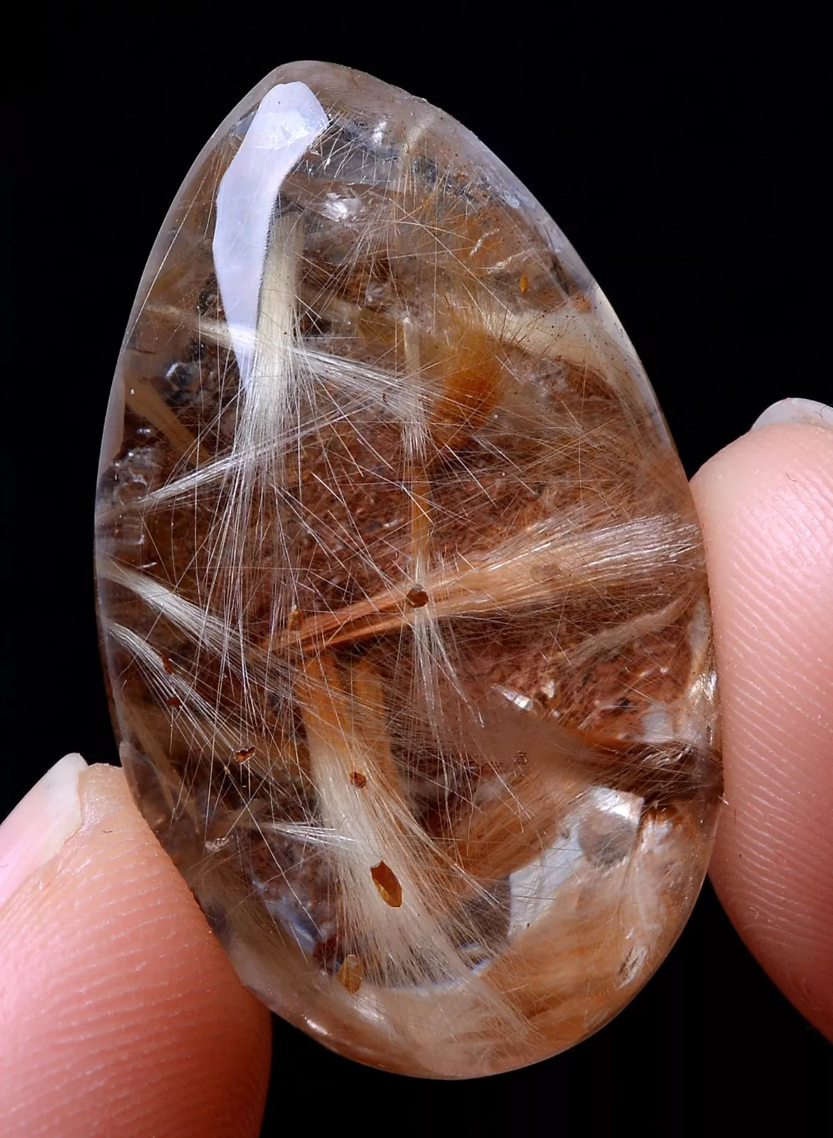 41.60ct Natural Gold Rutilated Quartz Crystal Woman Men Cure Powerful Pendant