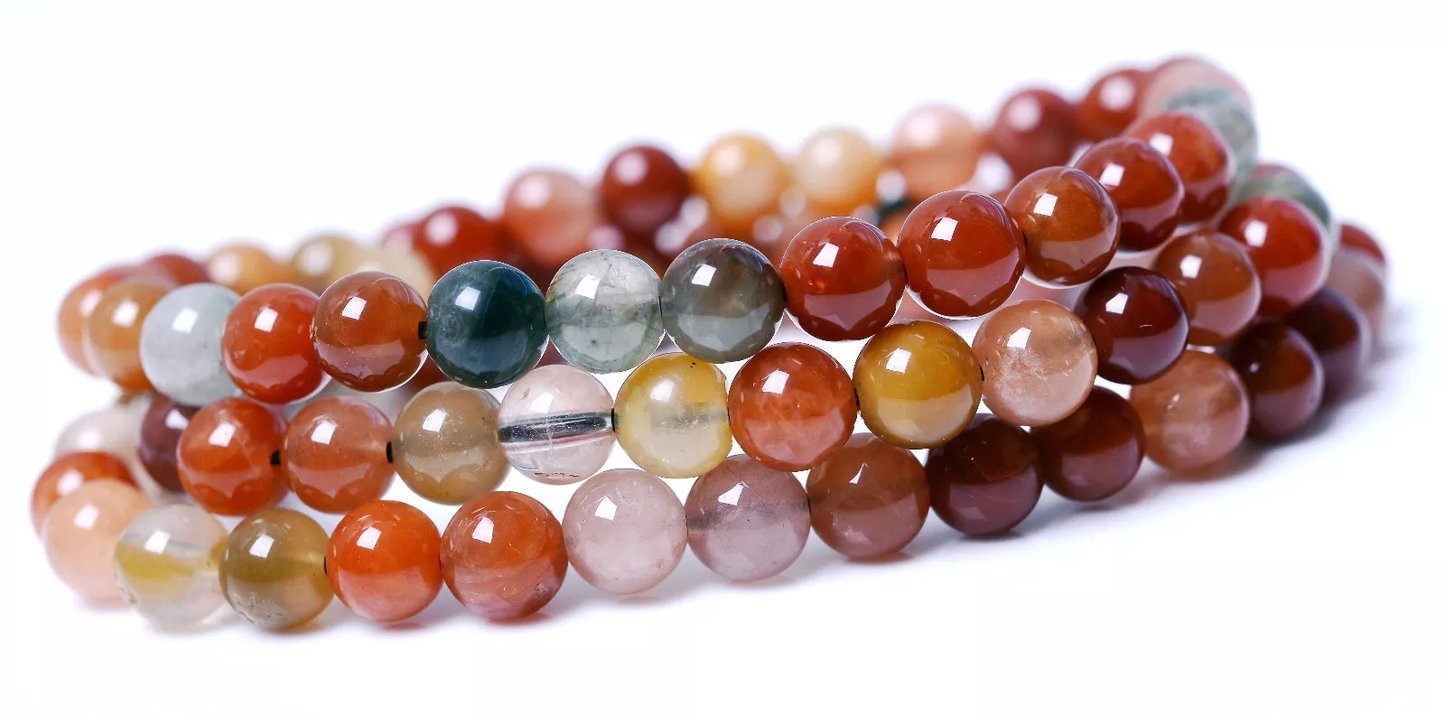 Rare Variety Healing Power Chains Quartz Crystal Beads Stretch Bracelet 34.5g