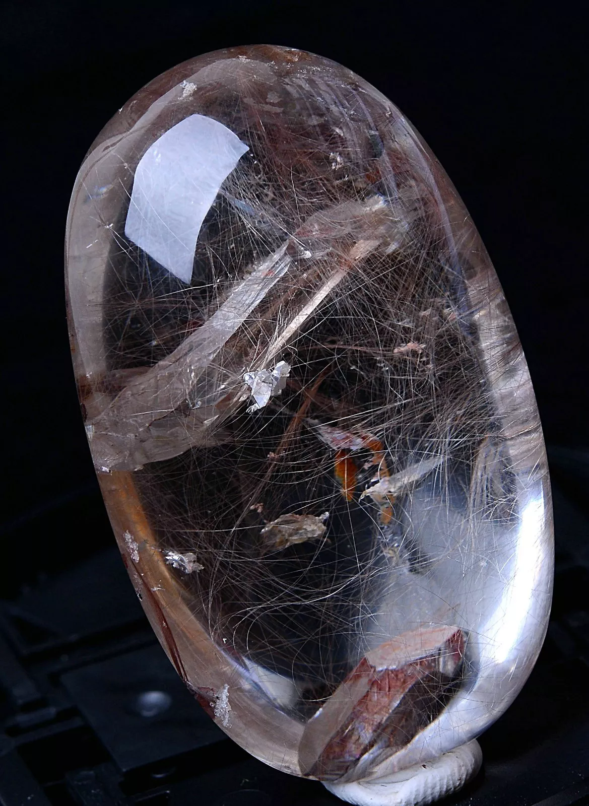 196.90ctNatural Clear Gold Rutilated "Stone Inside Stone"Quartz Crystal Pendant