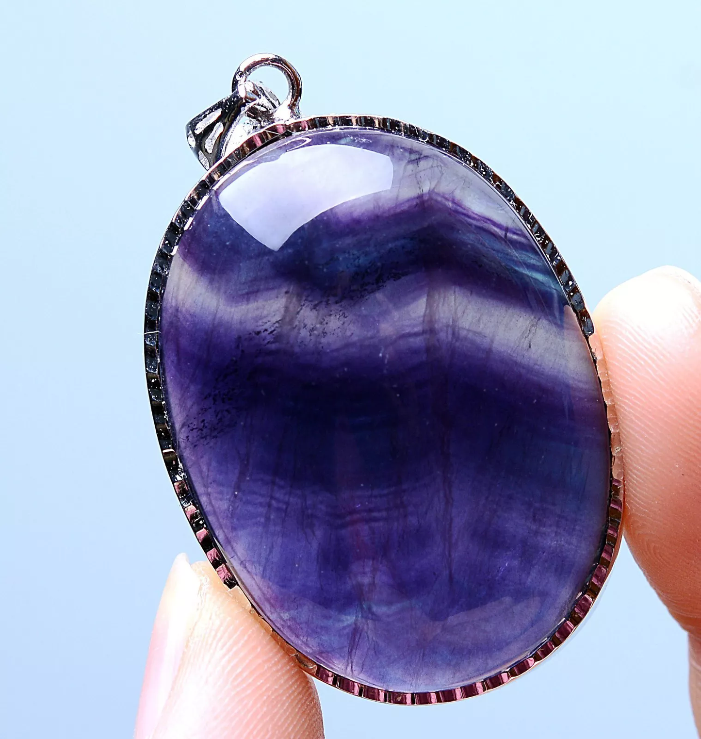 102.75ct Natural Rare Variety healing Gem Rainbow Fluorite Men & Women Pendant