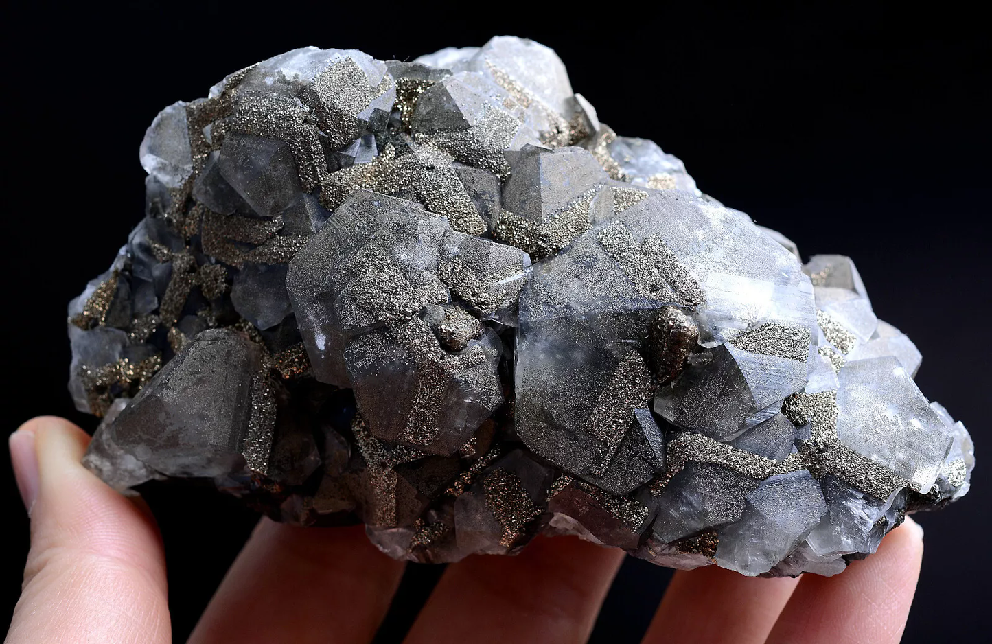 311g Natural Rare Benz Calcite & Benz Pyrite Symbiosis Mineral Specimen/China