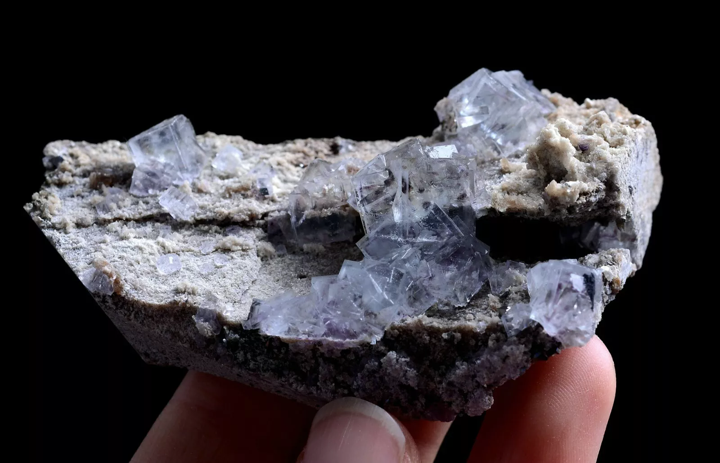 71g NATURAL RARE CUBE PURPLE WINDOW FLUORITE MINERAL SAMPLES/Yaogangxian China