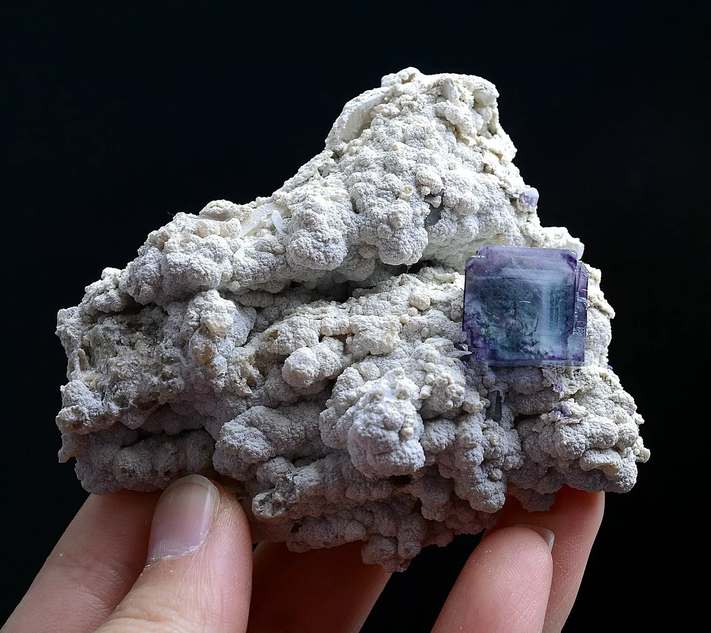 124g Natural Phantom Purple Cube Fluorite Mineral Specimen/ Yaogangxian China