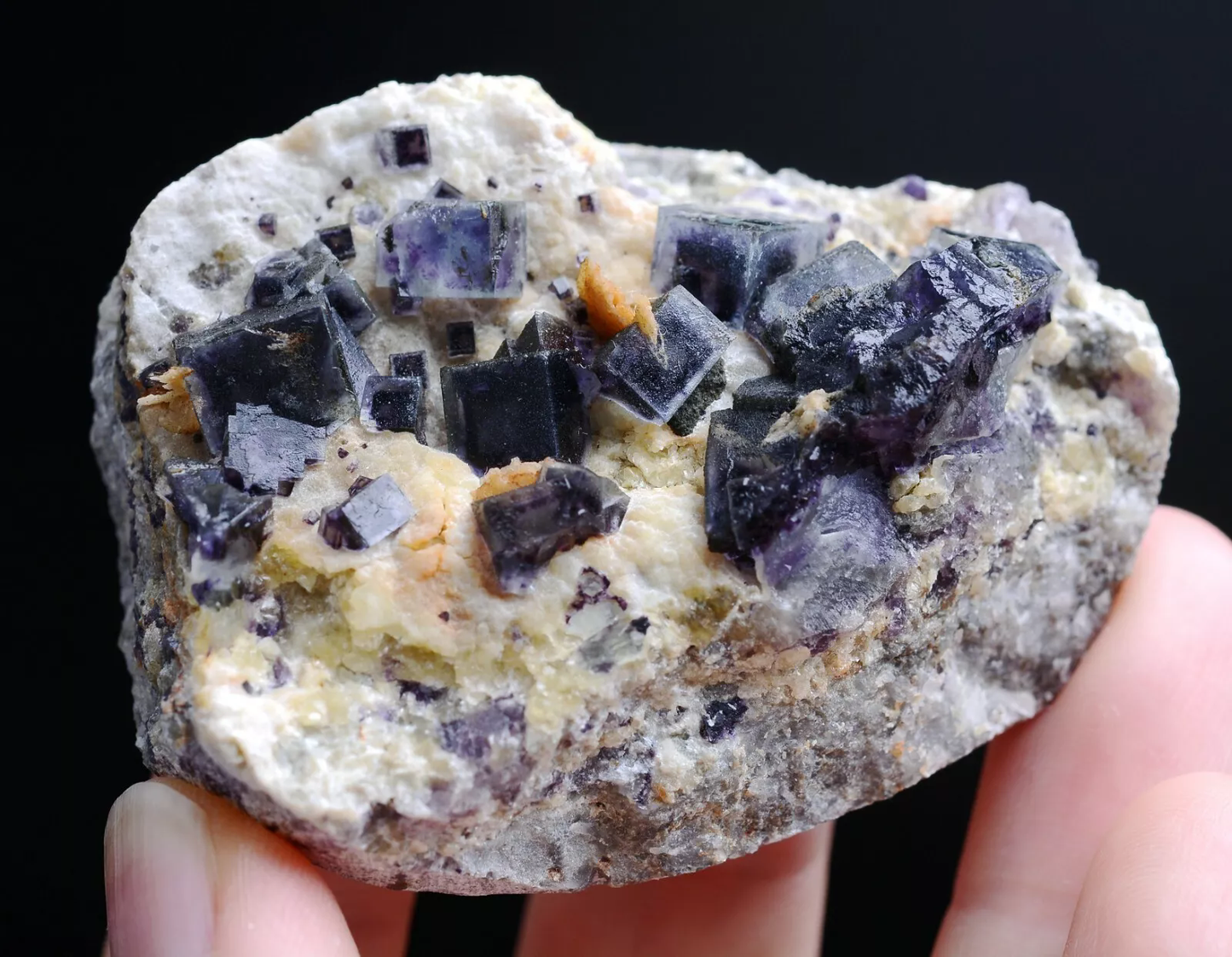 97g Natural Phantom Purple Fluorite & Calcite Mineral Specimen/Inner Mongolia