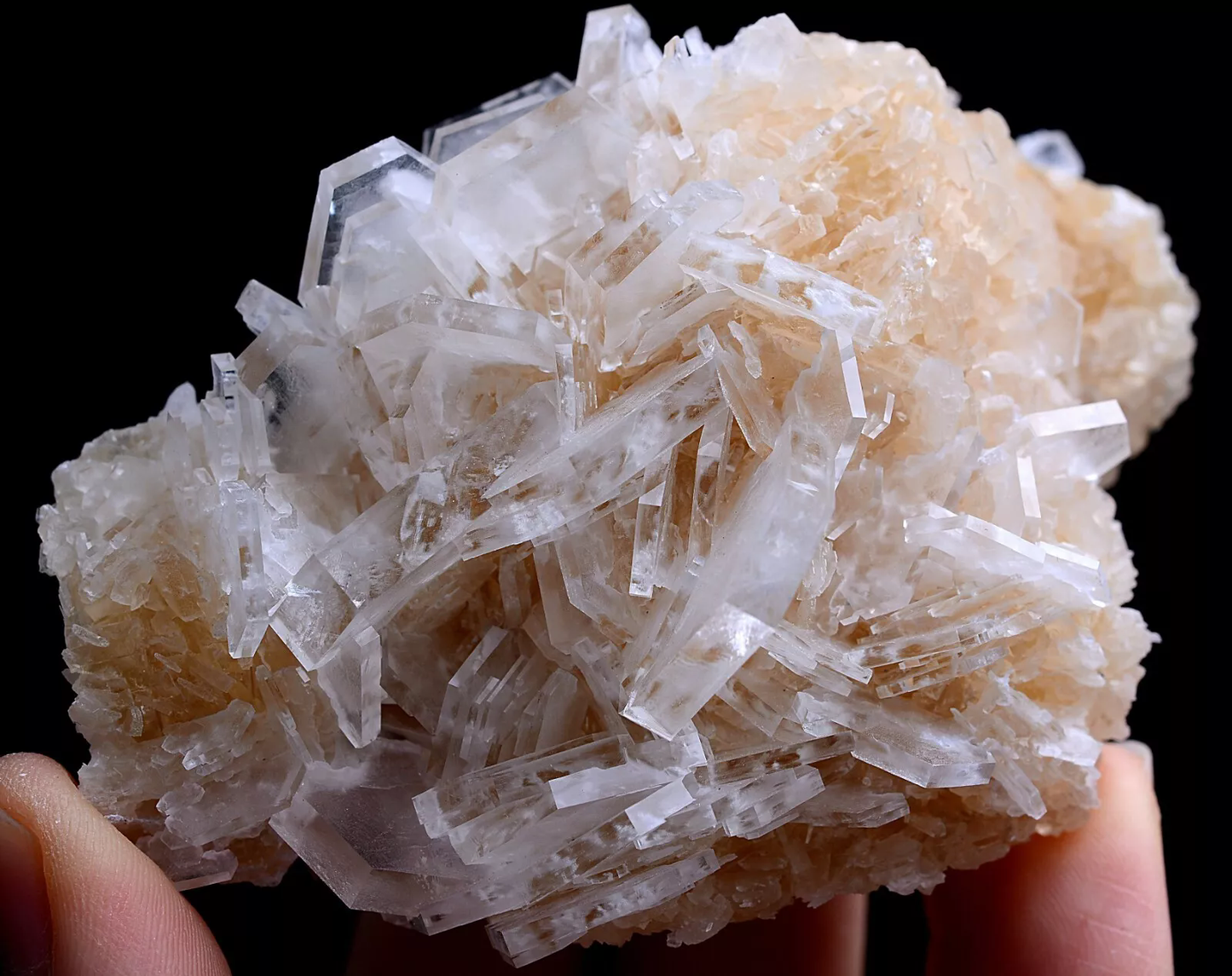 215.g Natural New Varieties Fluorescent Hexagon Calcite Mineral Specimen/China