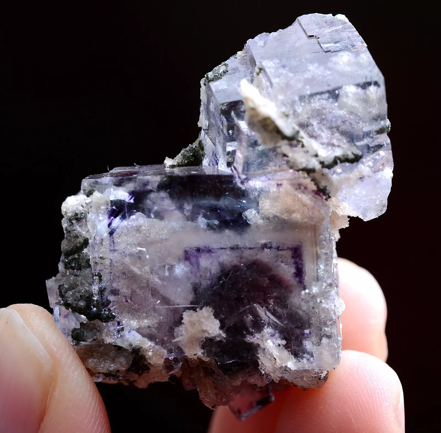 24g Natural Phantom Window Purple Fluorite Mineral Specimen /Yaogangxian China