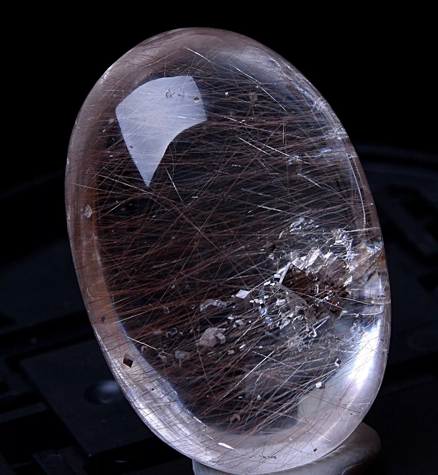 Natural Rare Healing Calcite Hair Quartz Crystal Madam And Men Pendant 65.10ct