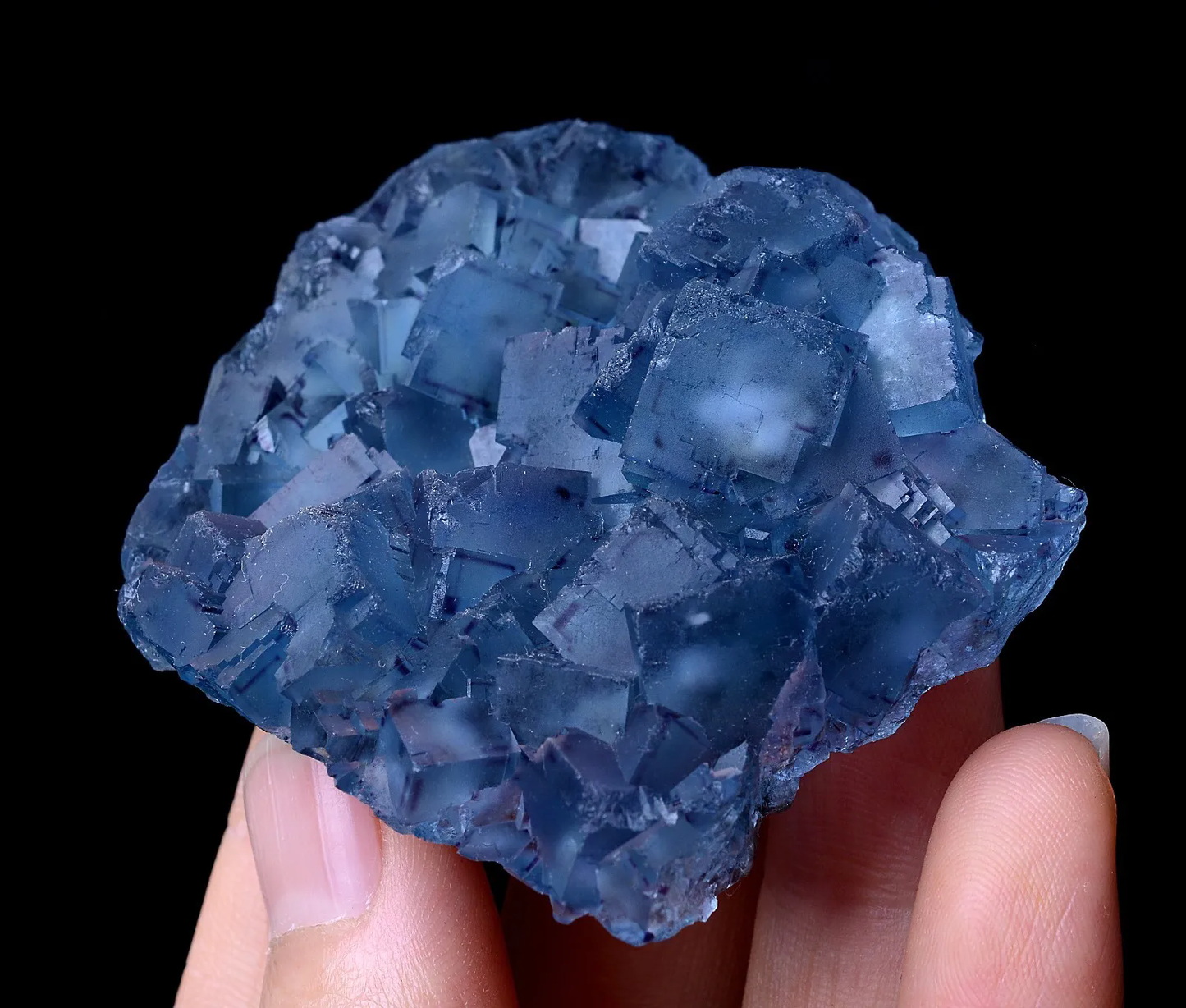 91.36g Rare Transparent Blue Fluorite & Purple Edge Symbiotic Mineral Specimen