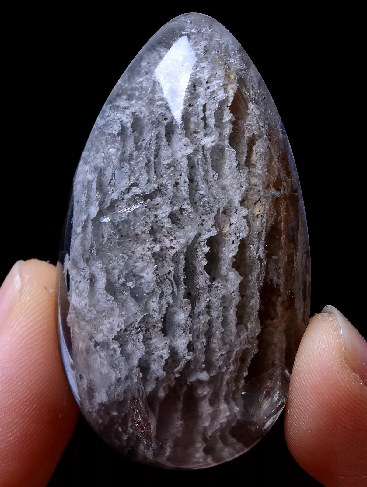 39.81g Natural Ghost White Thousand layer Phantom Quartz Crystal Pendant Healin