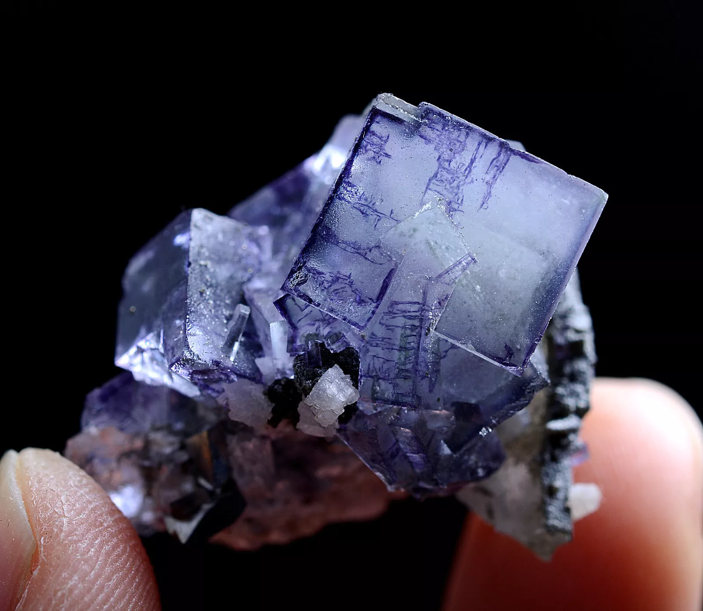 12gNatural Phantom Window Purple Fluorite Mineral Specimen/Yaogangxian China