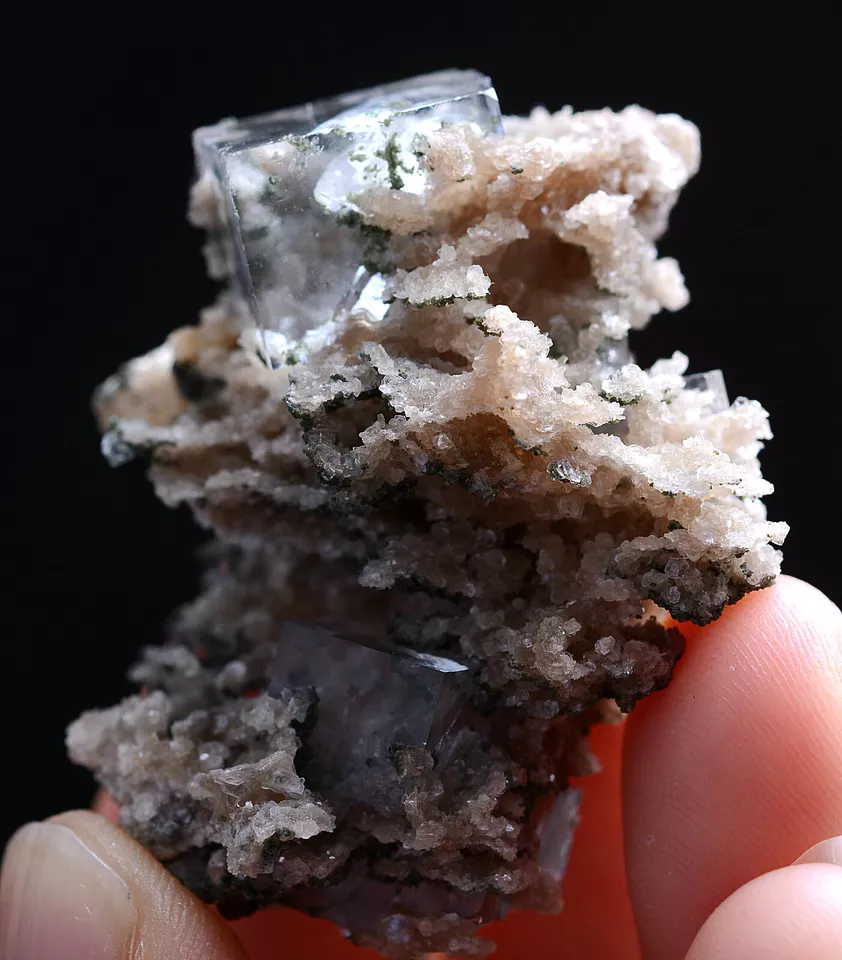 23g Natural Transparent Fluorite & Calcite Mineral Specimen/Yaogangxian China