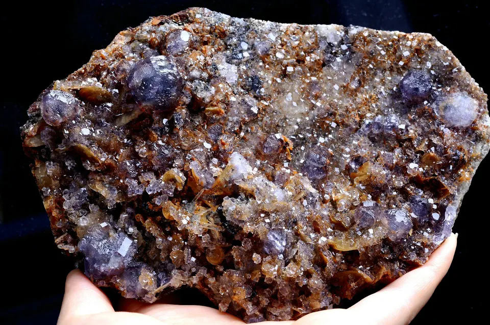 1011g Natural Purple Fluorite & Calcite Crystal Mineral Specimen/Inner Mongolia