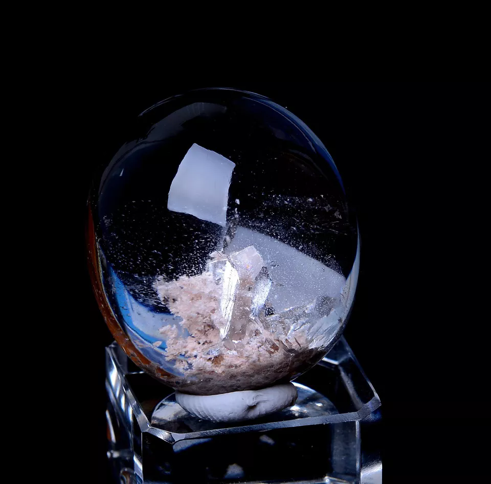 Natural Ghost Crystal "Stone Inside Stone" Cure Woman Powerful Pendant 99.45ct