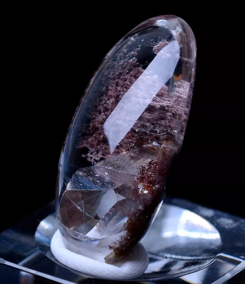 Natural Red Phantom Garden "Stone Inside Stone"Quartz Crystal Pendant 4.62g