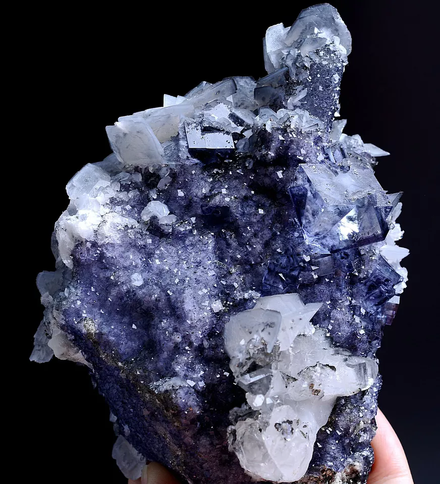 516g Yao Gang Xian COMPLETE RARE CLEAR PURPLE FLUORITE MINERAL SAMPLES